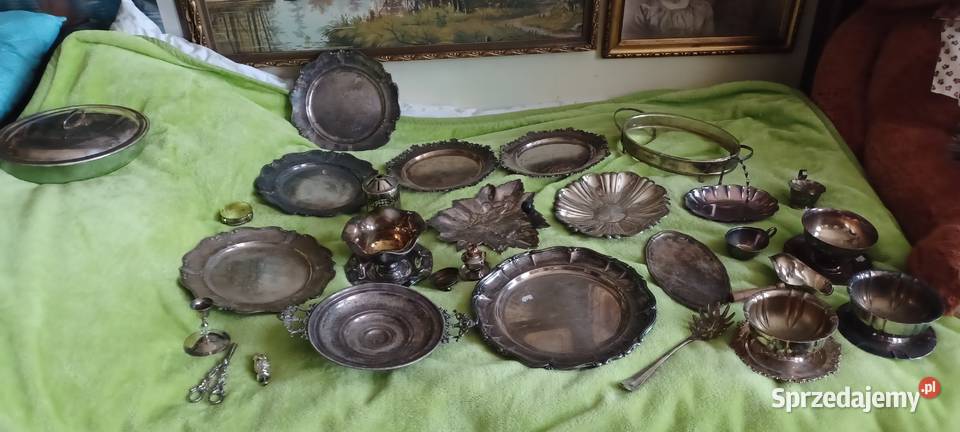 zbiór zabytkowej galanterii stołowej platerów i wielkopolskie sprzedam