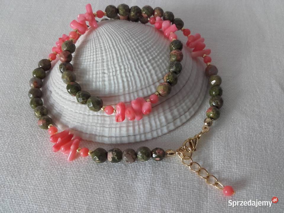 Naszyjnik unakit koral Warszawa