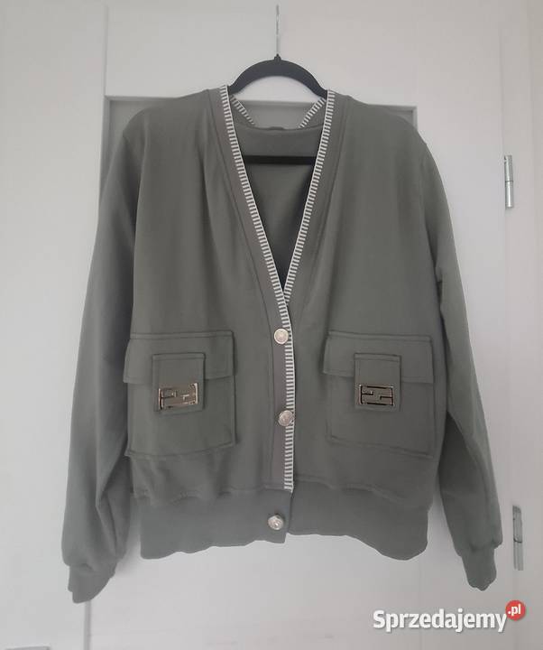 Stylowy kardigankurtka bomberka bawełna LXL Warszawa