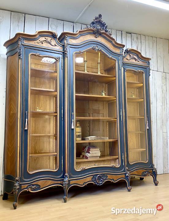 Duża BIBLIOTEKA witryna Louis XV Galbe Francja Poznań