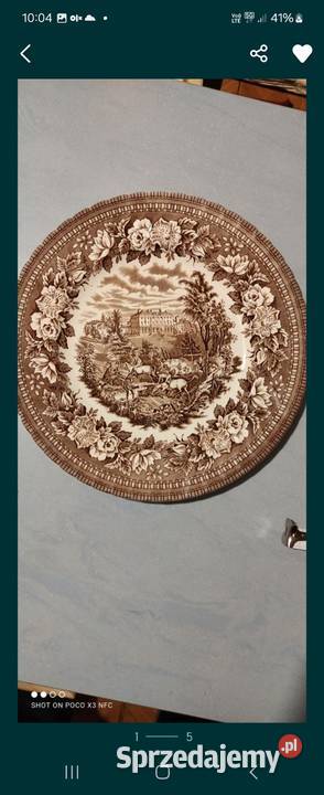 Talerz płaski ozdobny porcelana angielska śląskie Gliwice