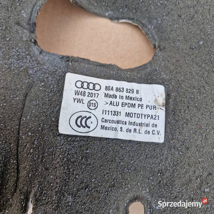 AUDI Q5 80A OSŁONA TERMICZNA ŚCIANY GRODZIOWEJ Bieleń