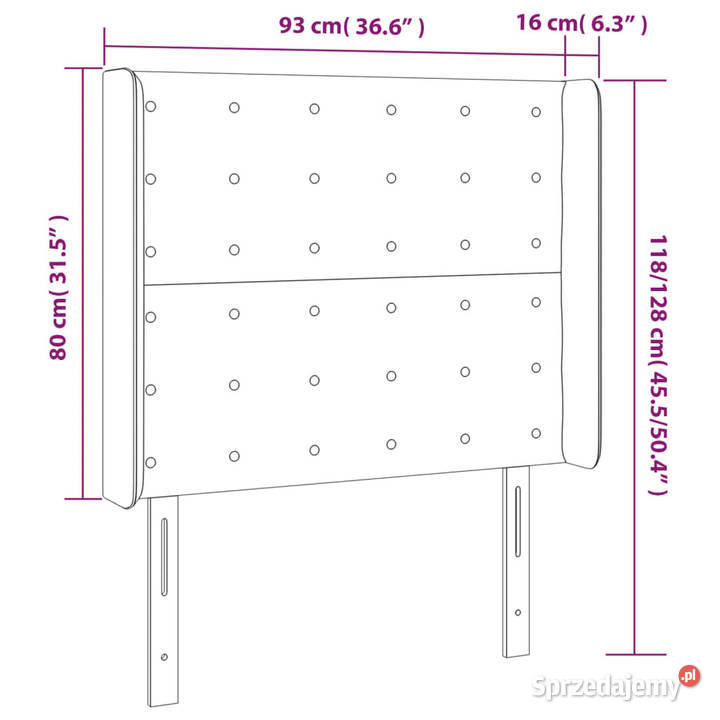 Zagłówek do łóżka z LED cappuccino 93x16x118128 Warszawa