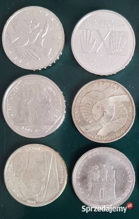 Zestaw Monet Ag 10 DM x 12 zestaw 4 Numizmatyka Gliwice sprzedam