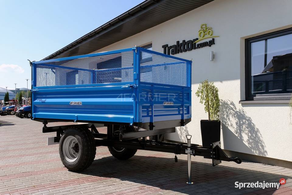 Przyczepa rolnicza jednoosiowa 2T z kiprem i Tajęcina