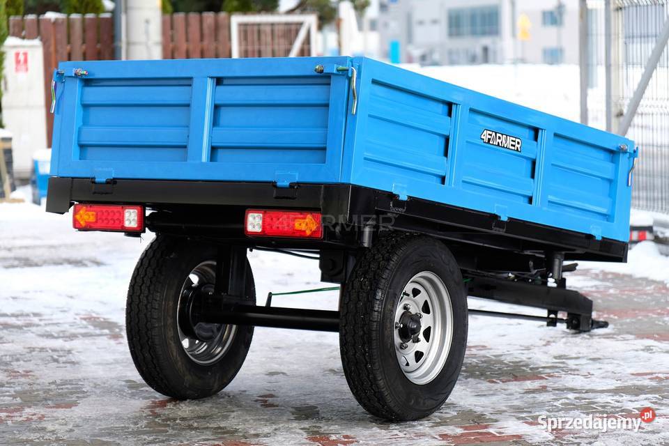 Przyczepa rolnicza jednoosiowa 15T z kiprem nieuszkodzony Tajęcina