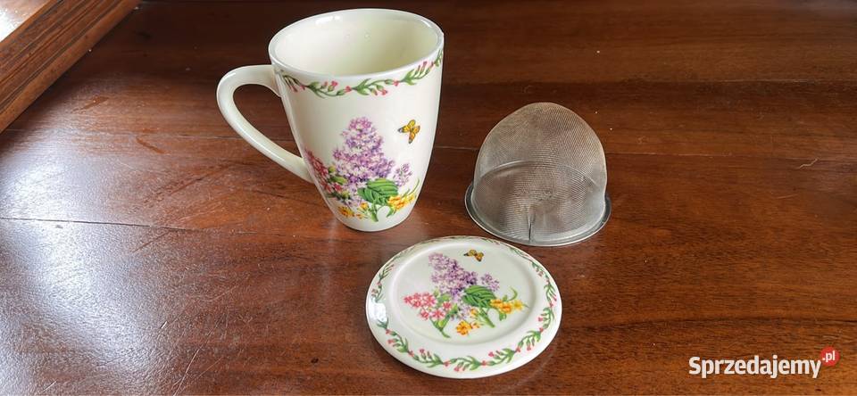 Kubek Duo I motylami Z sitkiem i z pokrywką Bzy pomorskie Gdańsk