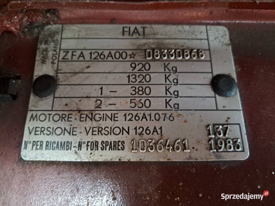 Fiat 126p Opinia Rzeczoznawcy świętokrzyskie Cedzyna