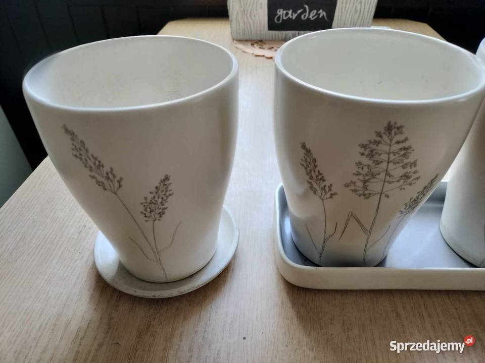 Doniczki ceramiczne zestaw 3 sztuk komplet Bielsko-Biała sprzedam