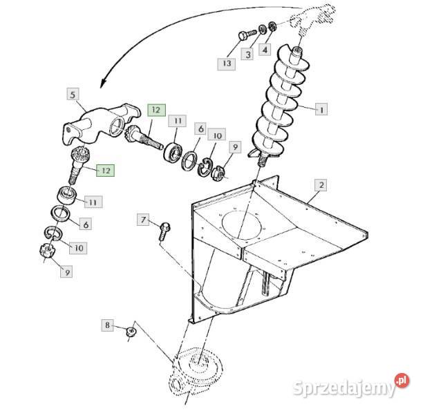 Wałek rury wysypu zboża JOHN DEERE 2056 2058 Jabłonowo Pomorskie