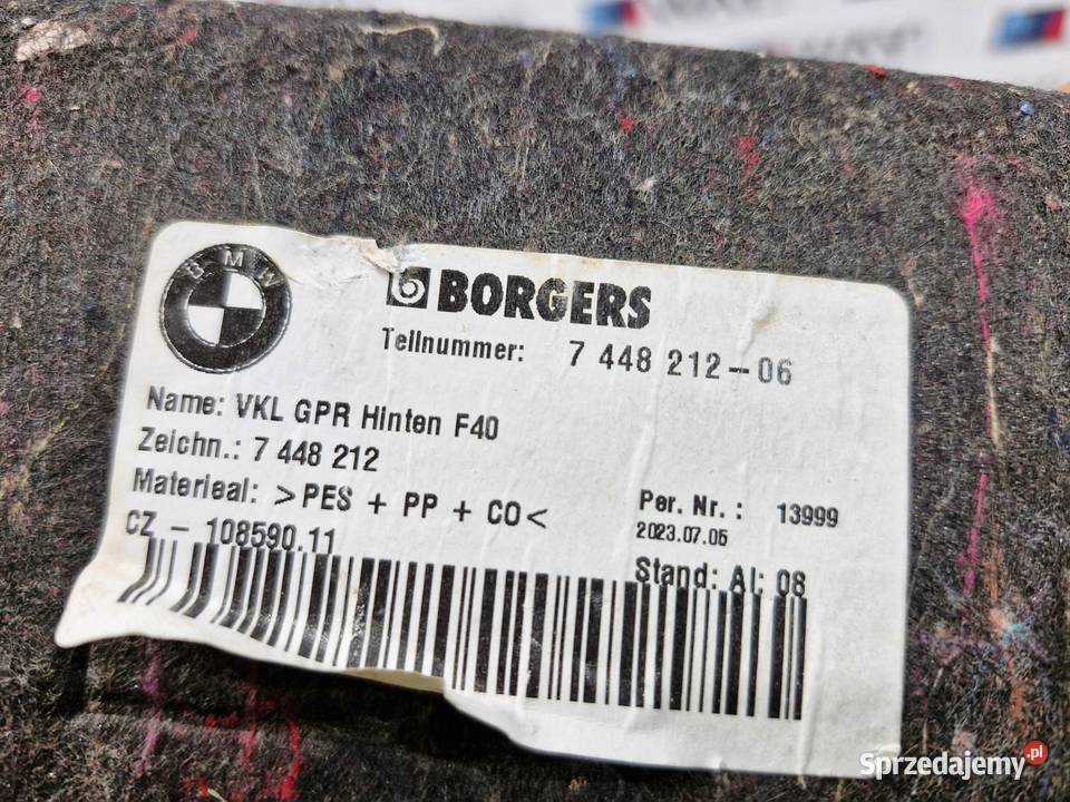BMW 1 F40 PANEL ODBUDOWA PODŁOGI BAGAŻNIKA