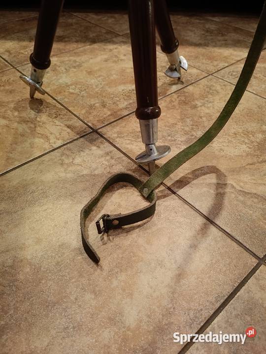 Krzesełko myśliwskie skóra składane