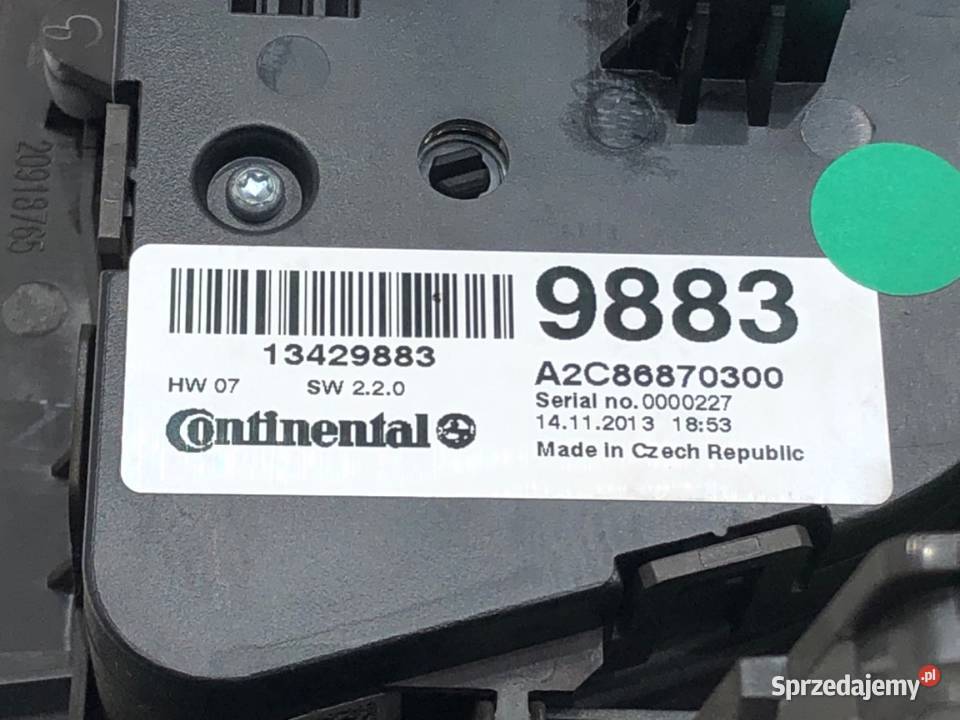 PANEL STEROWANIA NAWIEWU OPEL ZAFIRA C 13429883