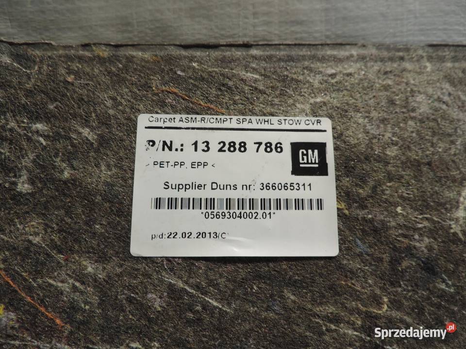 ASTRA J IV SCHOWEK WYKŁADZINA BAGAŻNIKA 13288786