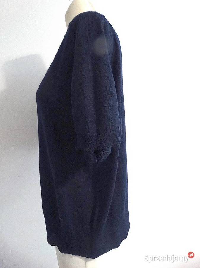 Sweter Wełniany Krótki Rękaw w stylu Polo do