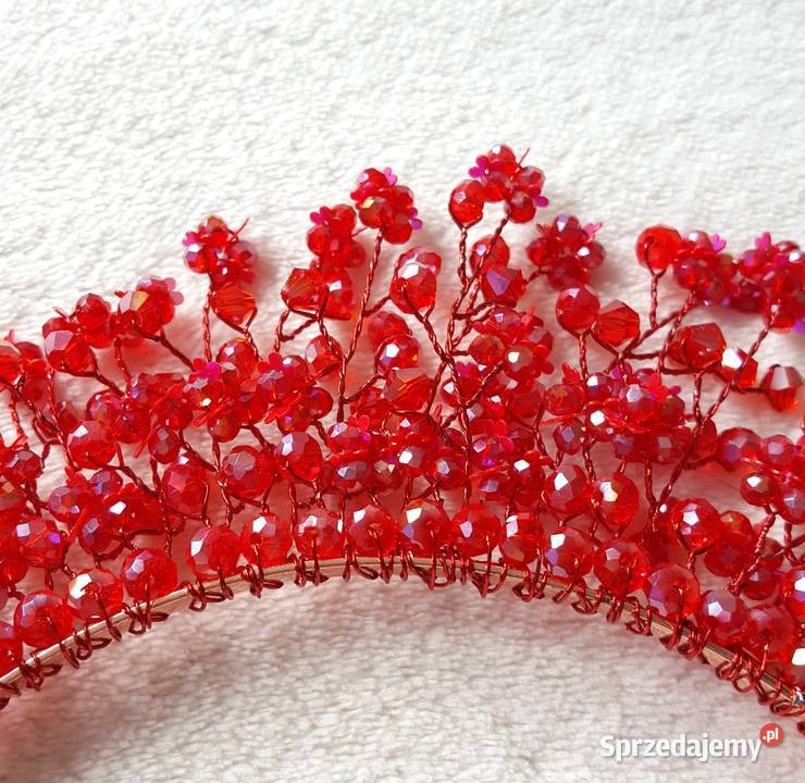 Opaska do włosów korona tiara cyrkonie koraliki Szczecin