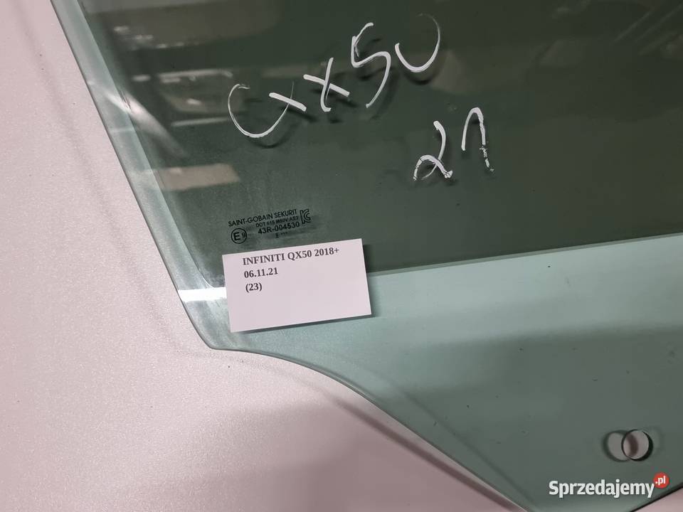 SZYBA DRZWI PRAWY PRZÓD INFINITI QX50 2018 Nowy Tomyśl sprzedam