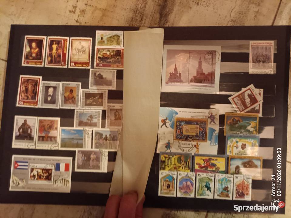 Klaser znaczki sztuka malarstwo kreskowki