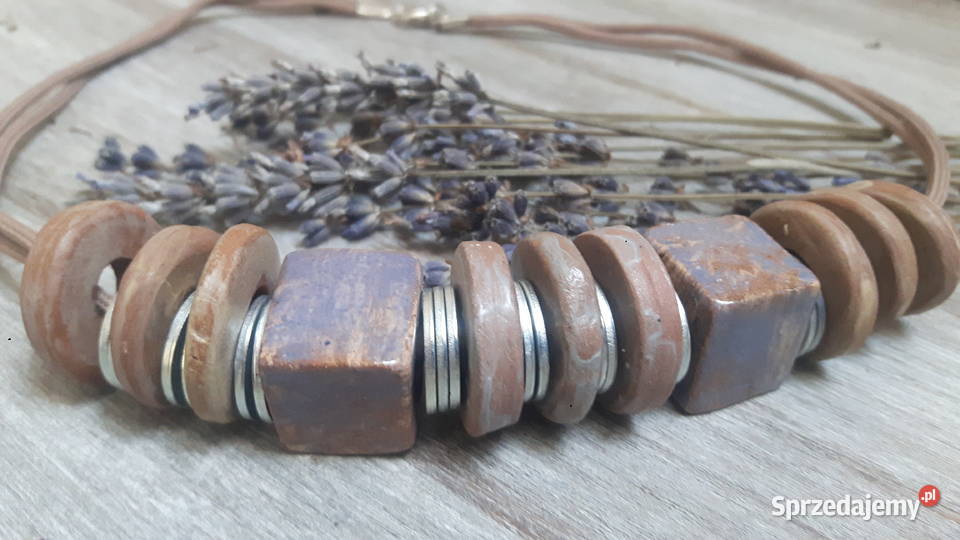 Naszyjnik ceramiczny ręcznie wykonany Otwock sprzedam