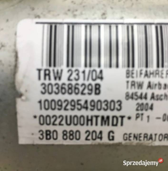 PODUSZKA AIRBAG PASAŻERA VW PASSAT B5 FL Działoszyce