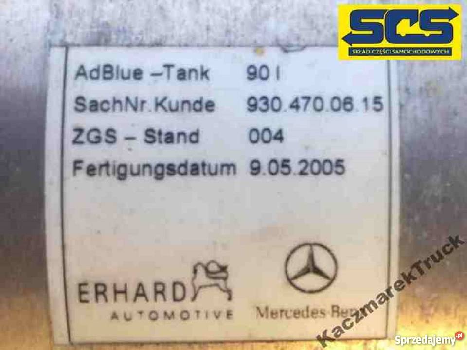 MERCEDES ACTROS AXOR ZBIORNIK AD BLUE 500 NETTO ciężarowe Bieleń