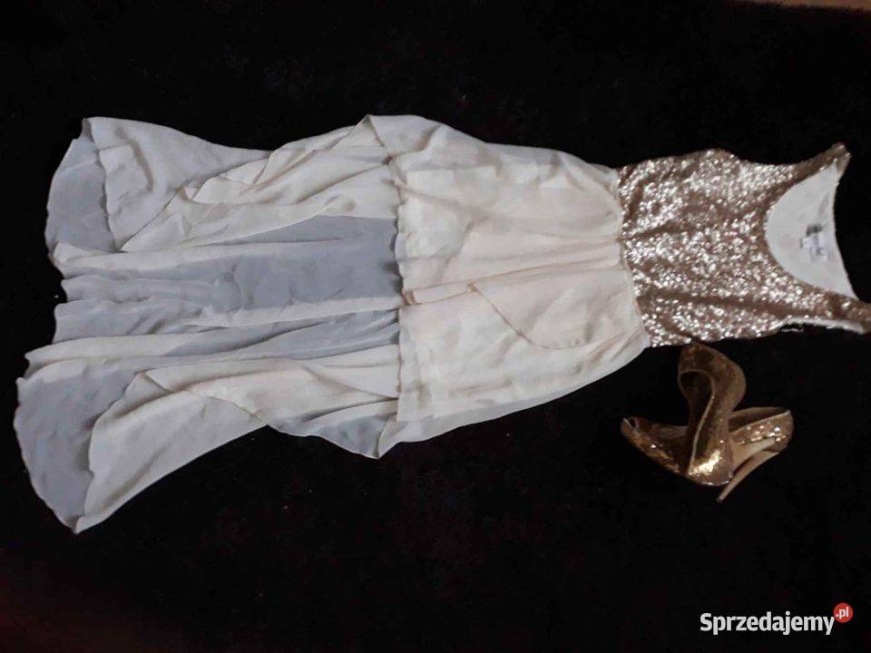 złota cekinowa sukienka 3638 Sosnowiec