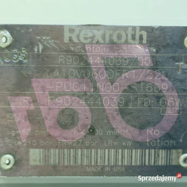 Pompa hydrauliczna AA10VO60DFR1 Rexroth Pozostałe Wilkowo