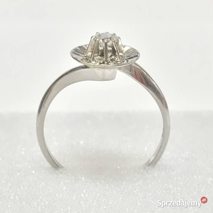 Złoty PIERŚCIONEK 18K cudowny KAMIEŃ piękny r14 sprzedam