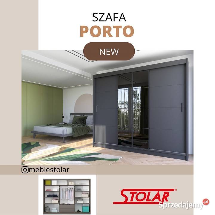 Szafa Porto 250 biała grafitowa Darmowa dostawa Wieruszów sprzedam