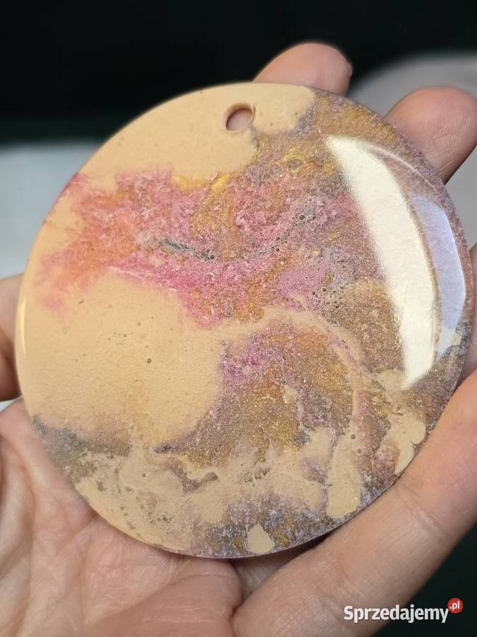 Pastel delikatny naszyjnik z żywicy marmurkowy Naszyjniki