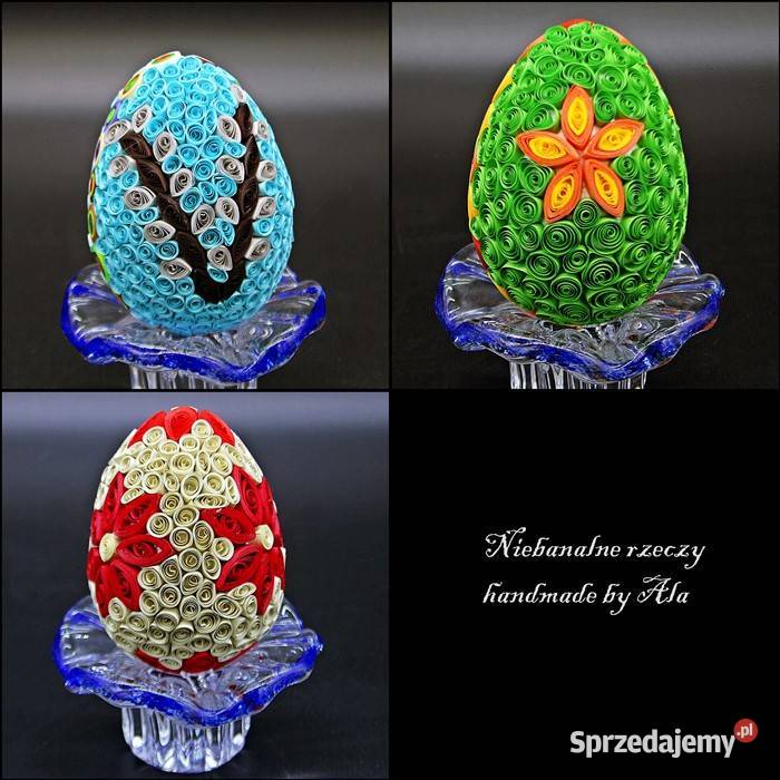 Jajka jajko pisanki quilling Wielkanoc ozdoby Rękodzieło Kutno
