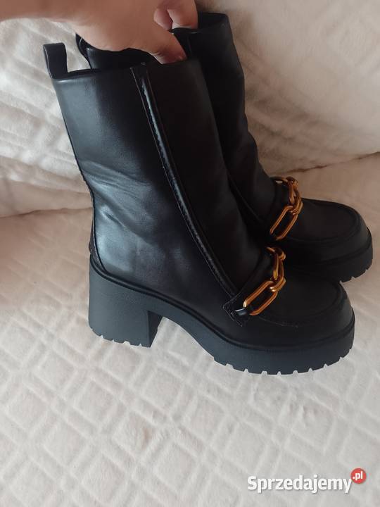 40 ASOS Skórzane Bogato zdobione Botki trapery Kraków sprzedam