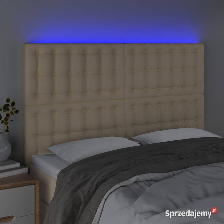 Zagłówek do łóżka z LED kremowy 144x5x118128 Warszawa