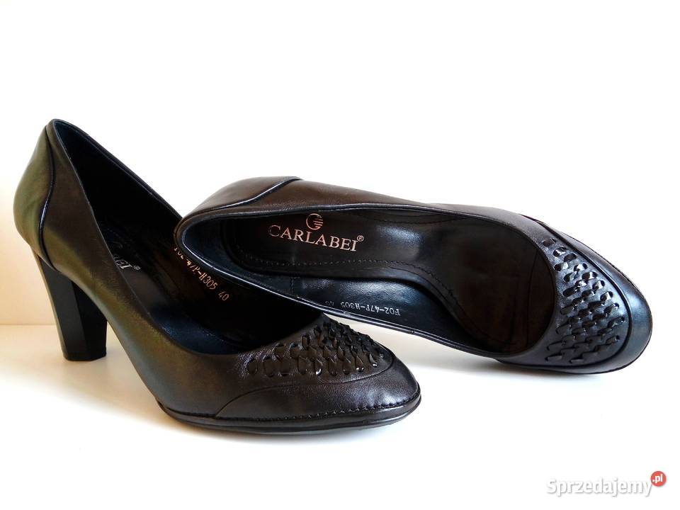 6669 CARLABEI eleganckie czarne skóra 40 25.7cm Kędzierzyn-Koźle sprzedam