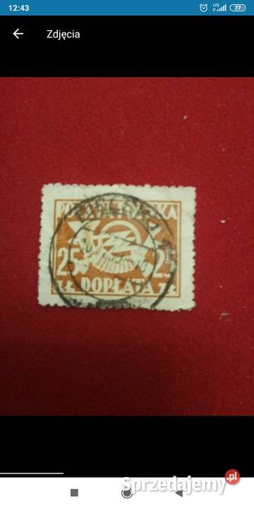 Znaczek trabka pocztowa 1946 Bolesławiec