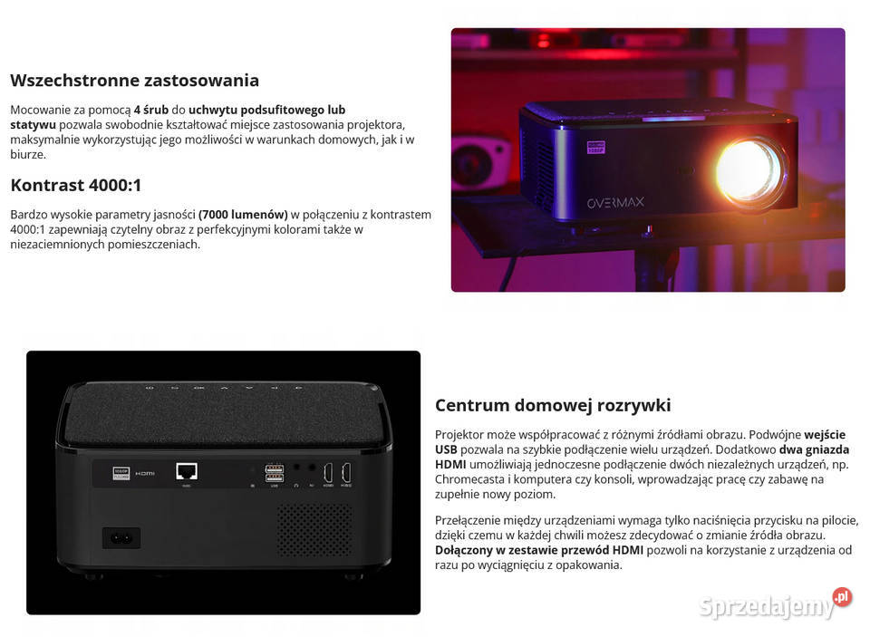 RZUTNIK projektor OVERMAX MULTIPIC 51 LED FULL