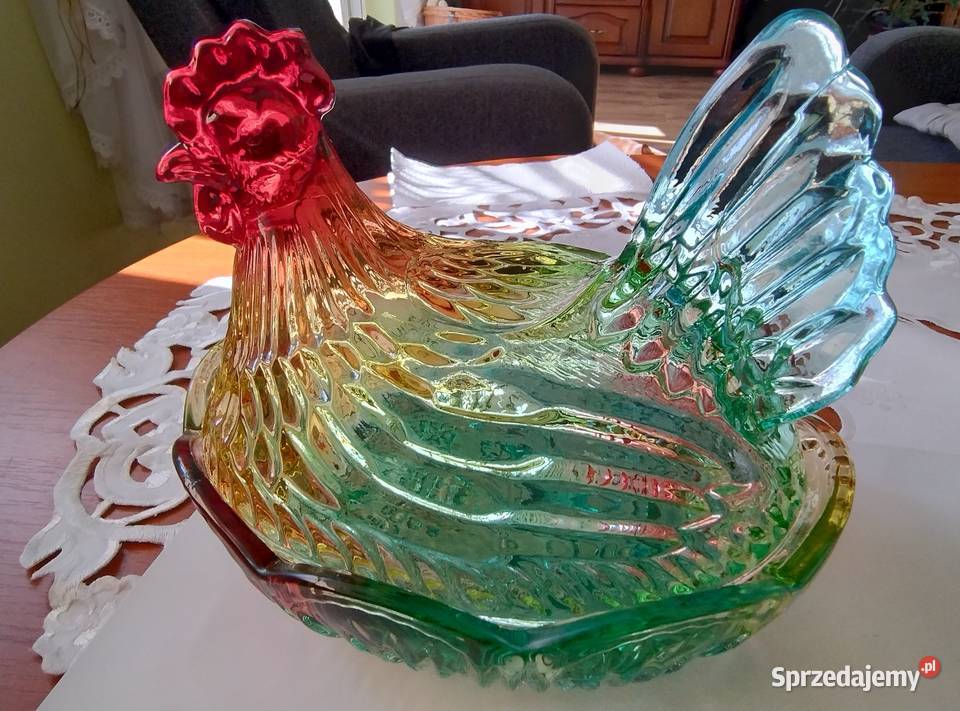 Duża kura z kolorowego szkła Żory sprzedam