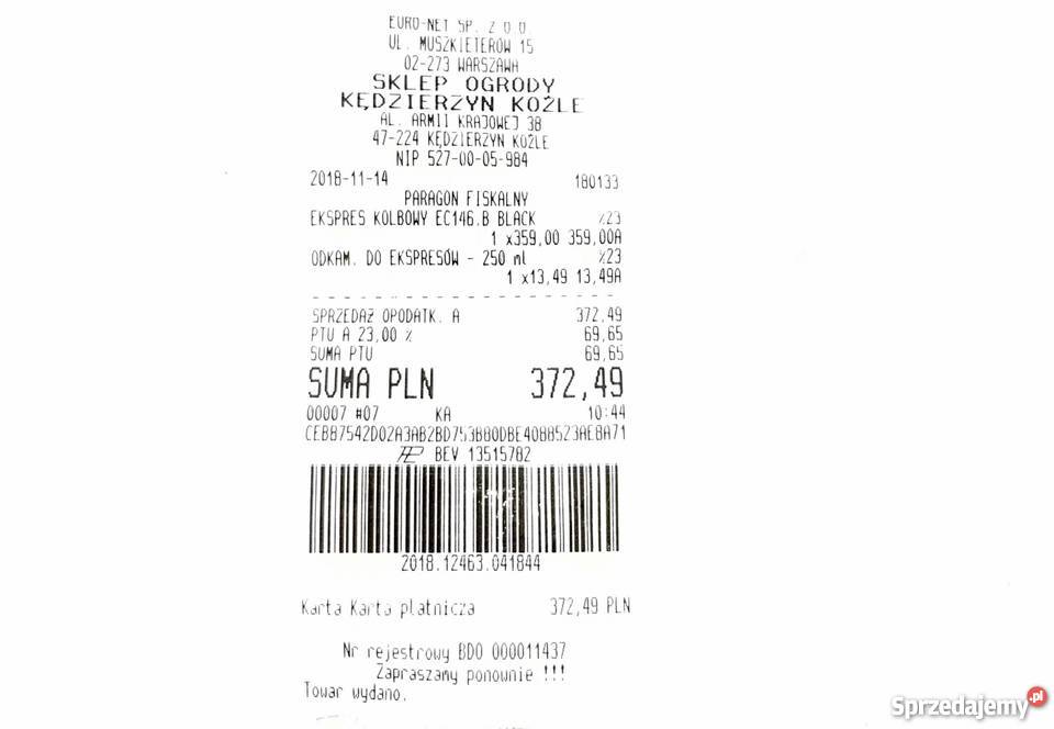 EKSPRES KOLBOWY DO KAWY DELONGHI EC146B BLACK Kędzierzyn-Koźle