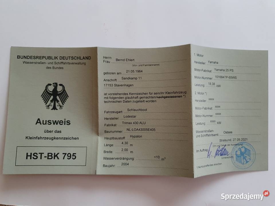 Ponton Lodestar 430 Truskolas sprzedam