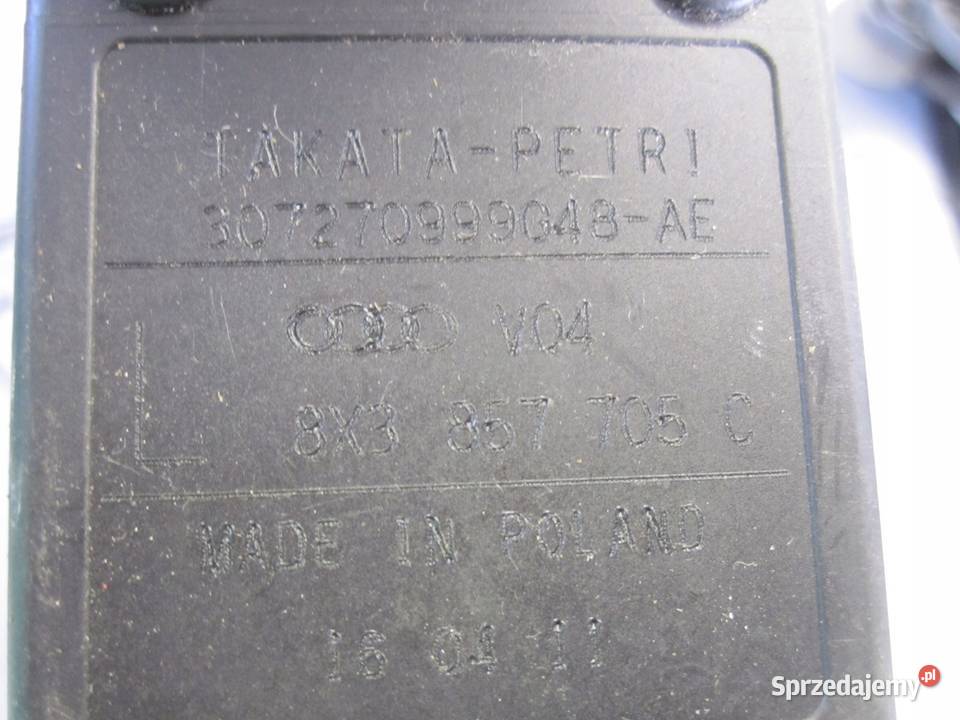 AUDI A1 pas bezpieczeństwa lewy przód 8X3857705C Motoryzacja