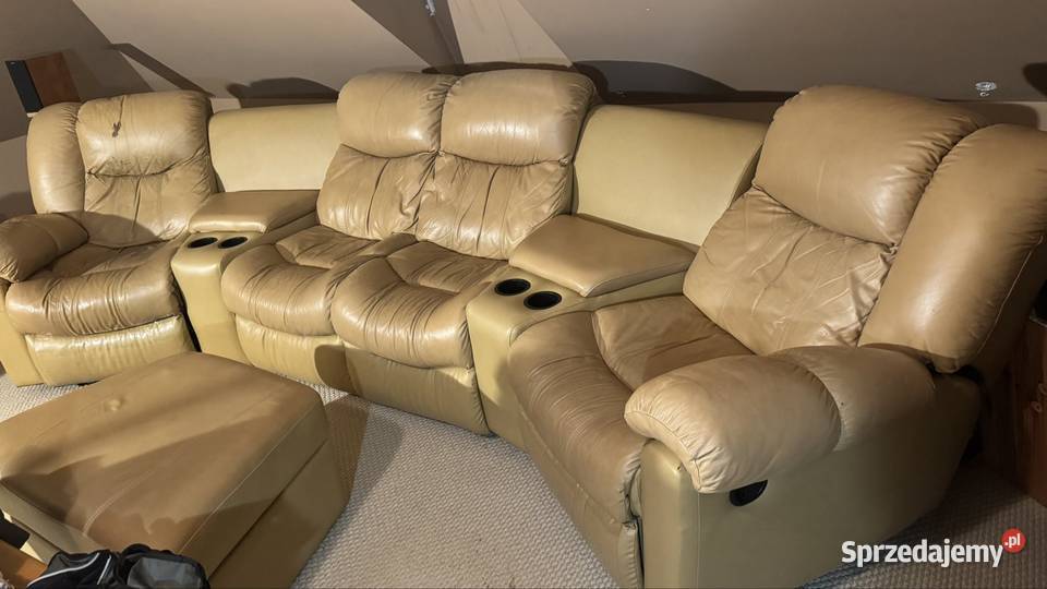 Kanapa czteroosobowa skórzana do kina Dom i Ogród podlaskie Grabówka