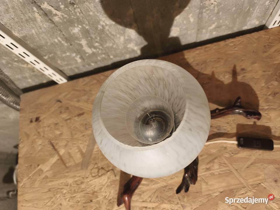 Lampa stojąca PRL Vintage na pniu korzeniu