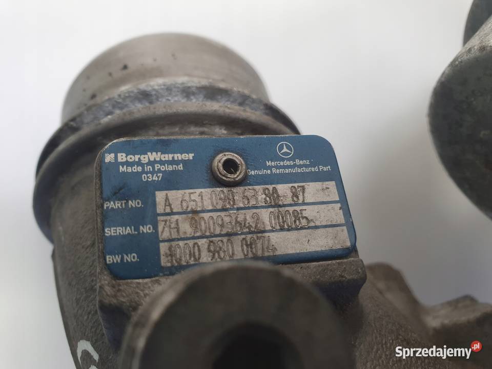 TURBOSPRĘŻARKA Mercedes Sprinter 906 22 CDI Turbosprężarki Chełm sprzedam