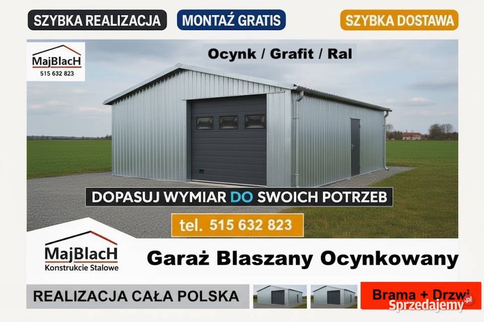 WIATA OTWARTA Garaż Blaszany Zadaszenie Blaszak Zielona Góra