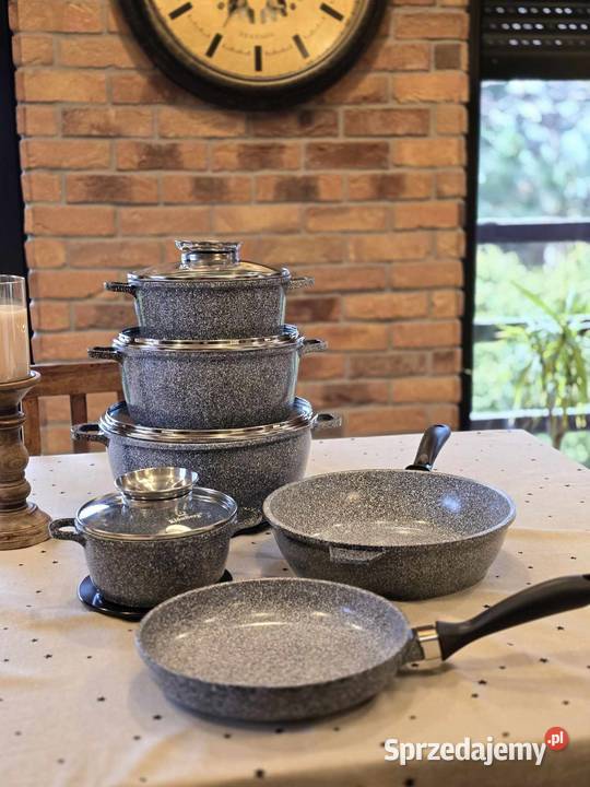 Garnki marmurkowe 12 el szare czarne zachodniopomorskie Szczecin