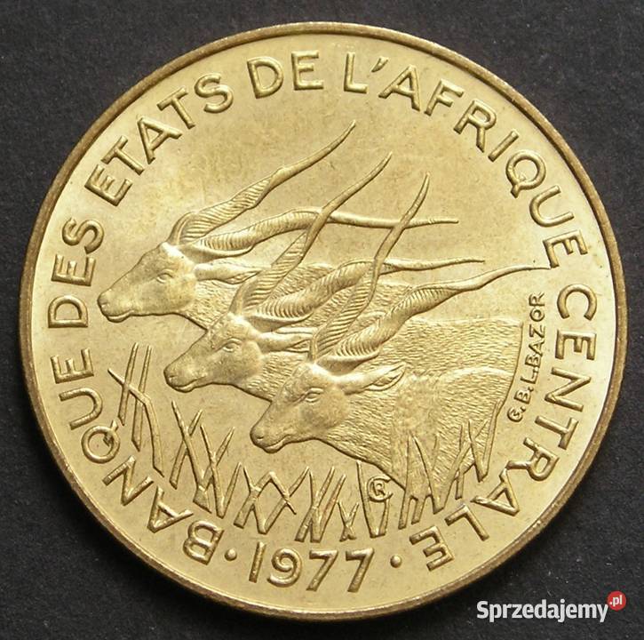 AFRYKA CENTRALNA 10 FRANKÓW 1977 STAN MENNICZY