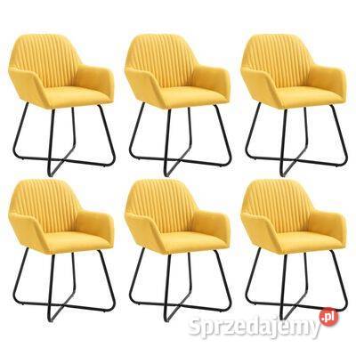 vidaXL Krzesła do jadalni, 6 szt., żółte, tapicerowane tkaniną