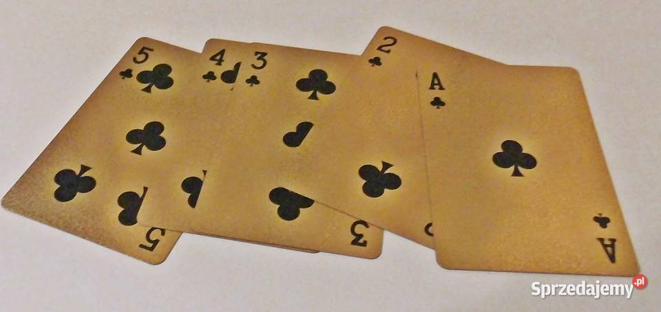 Kolekcjonerska talia kart 52 2 w kolorze złotym Pozostałe sprzedam