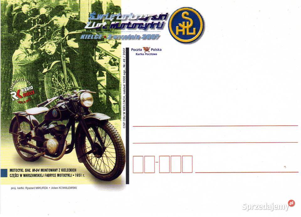 KARTKA POCZTOWA MOTOCYKL SHL M04 1 Krynki