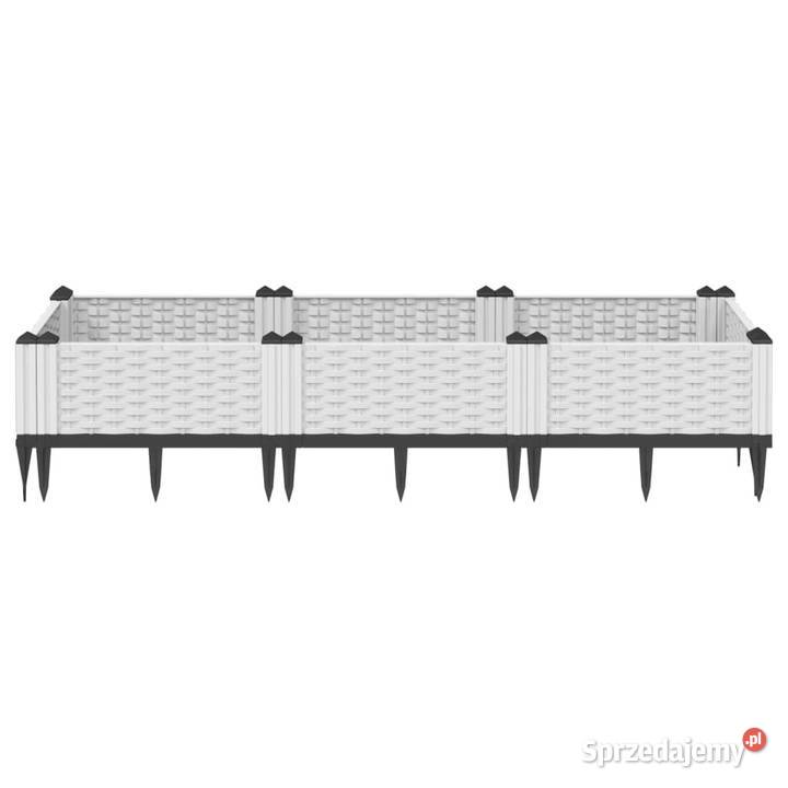 Donica ogrodowa na kołkach biała 125x40x285 PP Warszawa